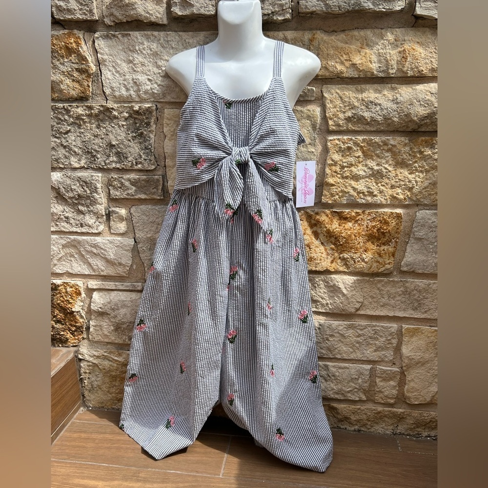 Striped Floral Kids Dress